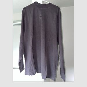 Yeezy Gap Balenciaga Logo Long Sleeve Dark Grey Medium Heavy Duty Jersey NEW
